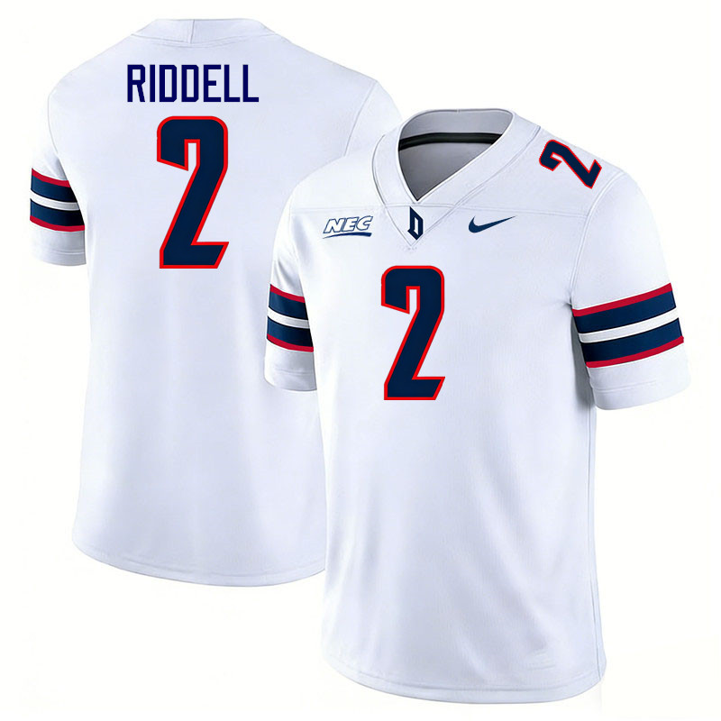 Duquesne Dukes #2 Tyler Riddell College Football Jerseys,Uniforms Stitched-White